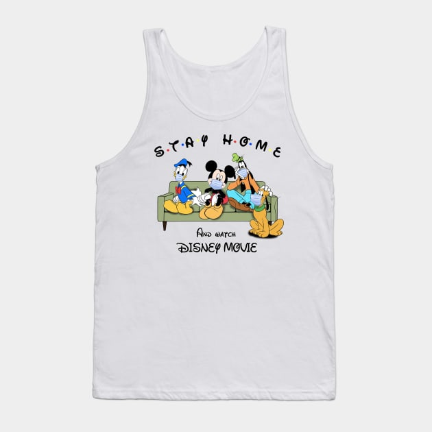 Stay Home Positive Quarantine Gift Cartoon Characters Tank Top by Amazing Planet